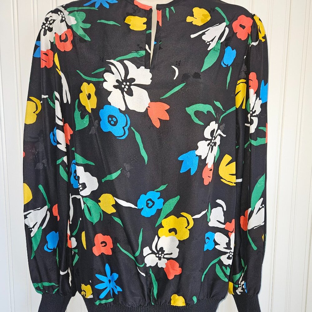 Fun Floral Alert! Vintage Richard Lang 100% Silk top